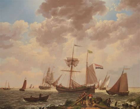 Johannes Hermanus Koekkoek Paintings For Sale Shipping Off The Coast