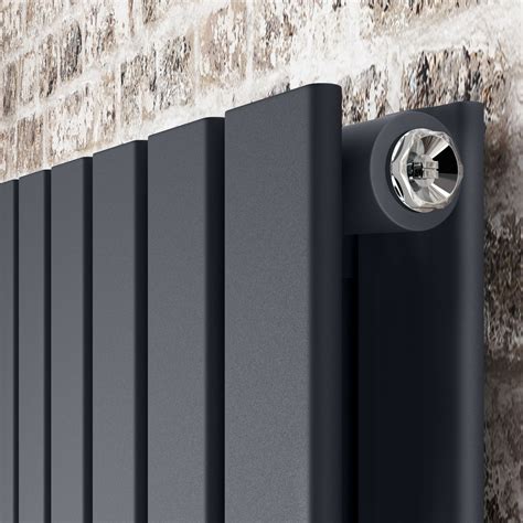 Horizontal Faro Anthracite Double Flat Panel Radiator