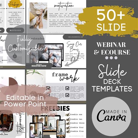 Online Course Slides 70 Page Webinar Slide Deck Template Course