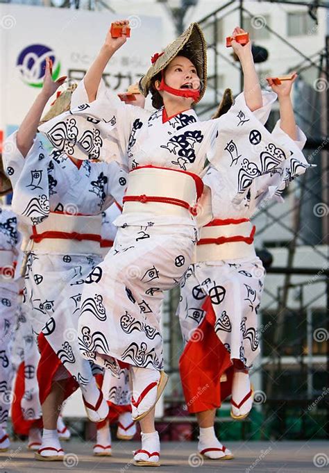 Japanese Festival Dancers Editorial Image Image Of Cloth 12912560