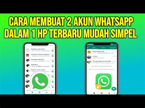 Cara Membuat 2 Akun WhatsApp Dalam 1 HP Beda Nomer Terbaru 2023 YouTube