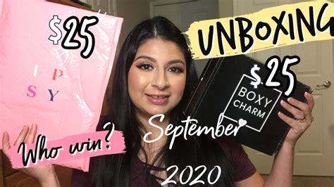 SEPTEMBER IPSY GLAM BAG PLUS VS BOXYCHARM BASE BOX UNBOXING TRY ON