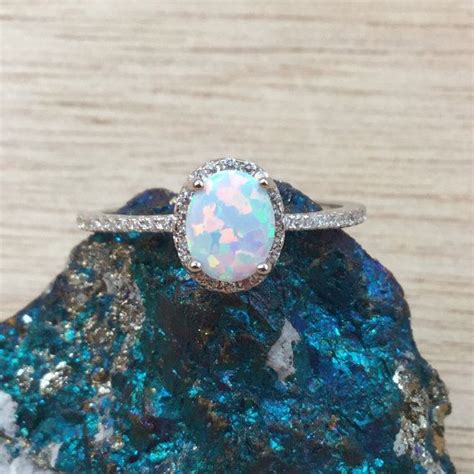 Opal Ring Sterling Silver Sizes 6 7 8 9 And 10 By AlphaVariable