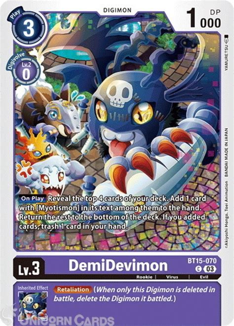 BT15 070 DemiDevimon Common Digimon Card BT 15 Exceed Apocalypse