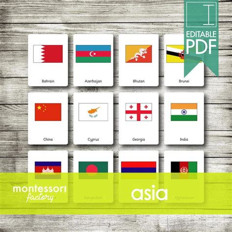 Flags Of The World Bundle Montessori Nomenclature Flash Etsy