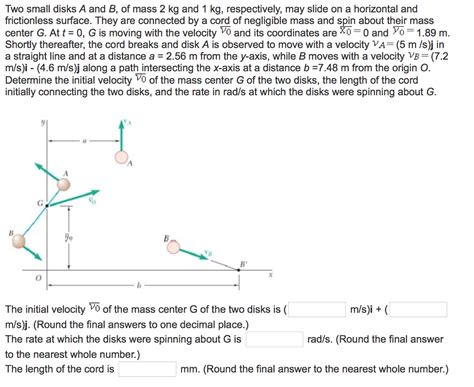 Solved Two Small Disks A And B Of Mass 2 Kg And 1 Kg