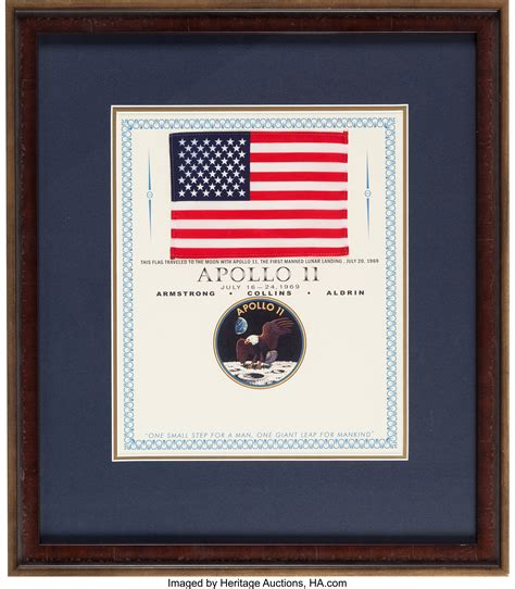 Apollo 11 Flown American Flag Originally from the Personal | Lot #50082 ...