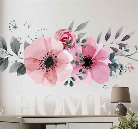 Beautiful Pink Flower Wall Sticker - TenStickers