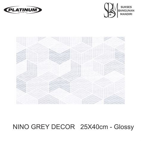 Jual Platinum Ceramics NINO GREY DECOR 25X40cm Glossy Khusus