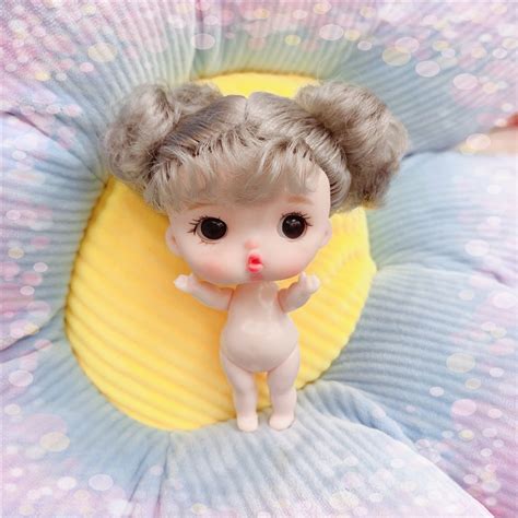 Mini Boneca CM Removível Junta Fofo Rosto Garota Marrom Olhos Nude Body Dolls DIY Brinquedos
