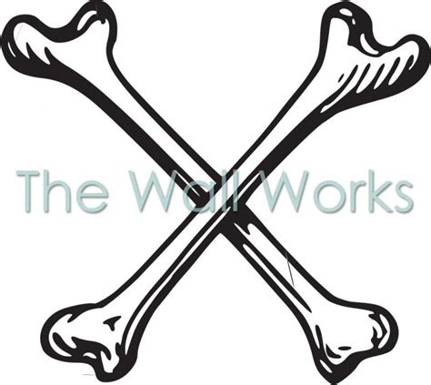 crossed bones wall sticker vinyl decal  wall works