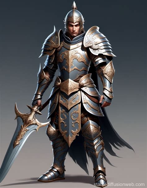 Fantasy Warrior Game Character Design | Stable Diffusion Online