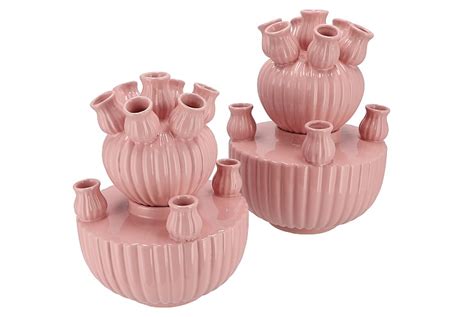 Amsterdam Light Pink Tulip Vase Set 24x31cm Daan Kromhout