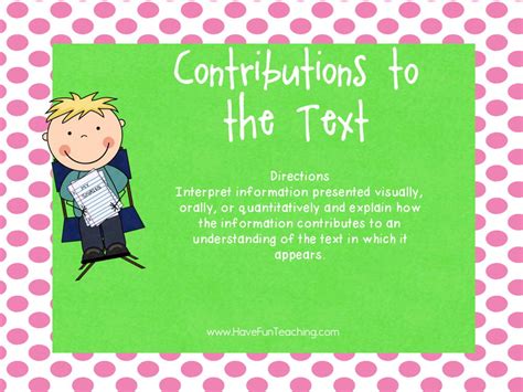 Contributions To The Text Activity Have Fun Teaching