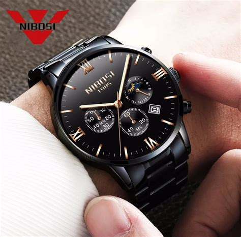 Aliexpress.com : Buy NIBOSI Stainless Steel Band Watch Men Watches ...