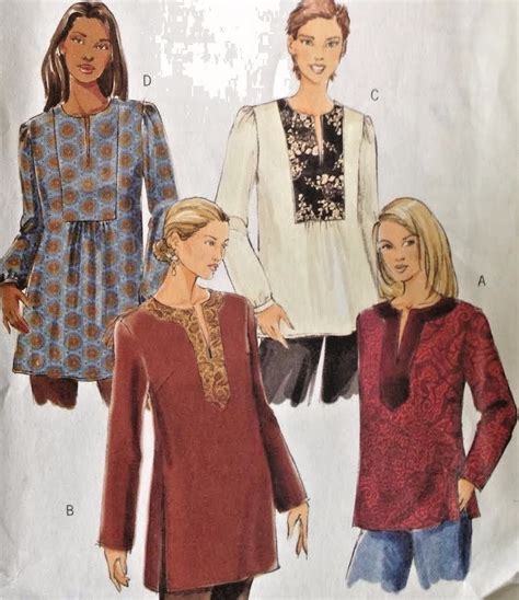 Butterick B4856 Sew Pattern Tunic Top Smock T Shirt Loose XSmall Med