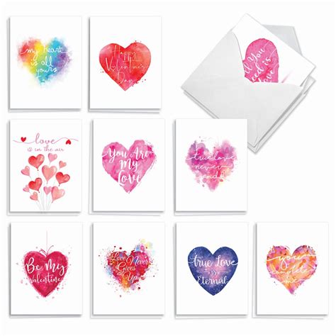 20 Assorted Valentines Day Card Pack 4 X 5 12 Inch 10 Designs 2 Each