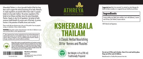 Ksheerbala Thailam | Ayurvedic Herbal Nourishing Oil for Healthy Nerves ...