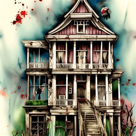 Haunted House Watercolor Painting · Creative Fabrica