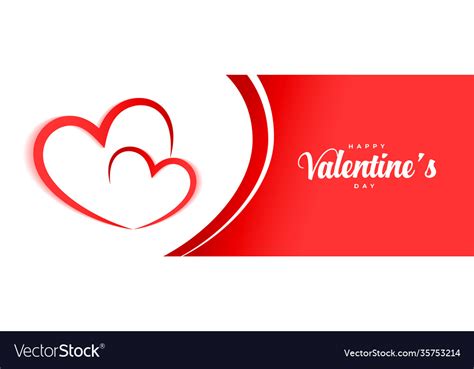 Happy valentines day hearts banner design Vector Image