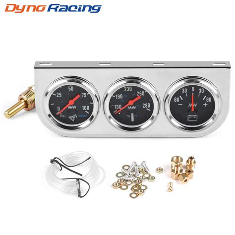 Car Truck Gauge Sets Dash Panels 2 Chrome Triple Gauge Set Kit