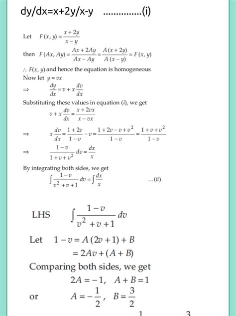 Show That The Differential Equation X Y Dydx X 2y Is