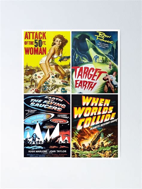 "1950s Sci-Fi Movie Poster Collage #13" Poster by rontrickett | Redbubble