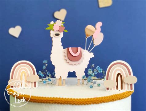 Llama Cake Topper Happy Llama For Birthday Cake Birthday Aloha Style