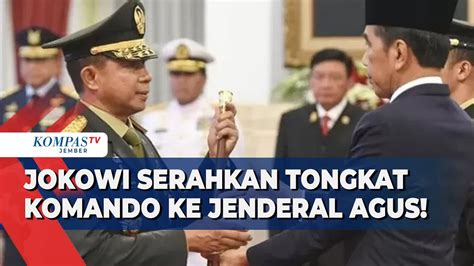 Berikan Tongkat Komando Presiden Jokowi Lantik Jenderal Agus Subiyanto