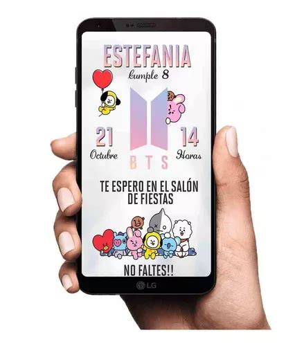 Tarjeta Invitacion Digital Personalizada Bts