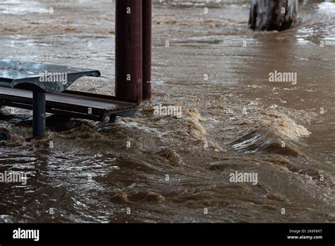 Melbourne Australia 14 October 2022 Flood Waters Are Seen As Flood