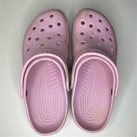 LIGHT PINK CROCS SIZE: MENS 12 SEND... - Depop