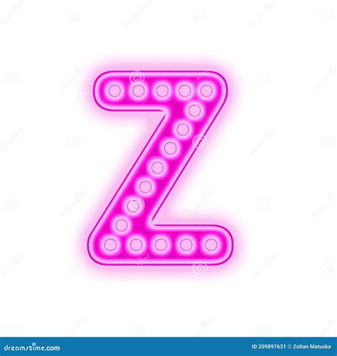 Shiny Bright Pink Color Neon Letter Z 3d Illustration Alphabet Stock