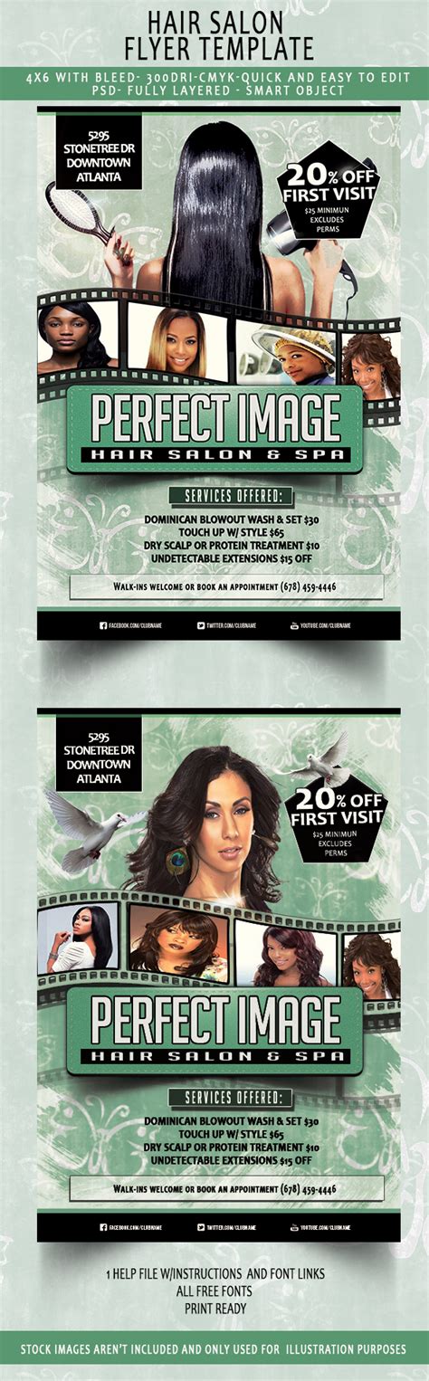 Salon Flyers Template Free Detrester