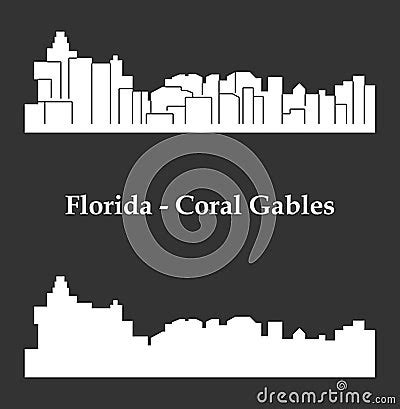 Coral Gables Florida City Silhouette Vector Illustration