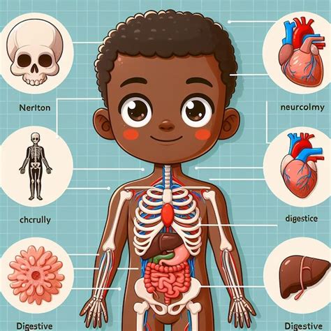 Página colorida de anatomía infantil Foto Premium