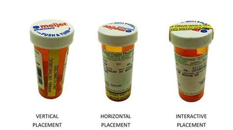 Placement Of Auxiliary Warning Labels On Push And Turn Closure Vial