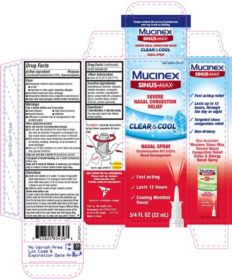 Mucinex® Sinus Max® Severe Nasal Congestion Relief Clear And Cool Nasal Spray