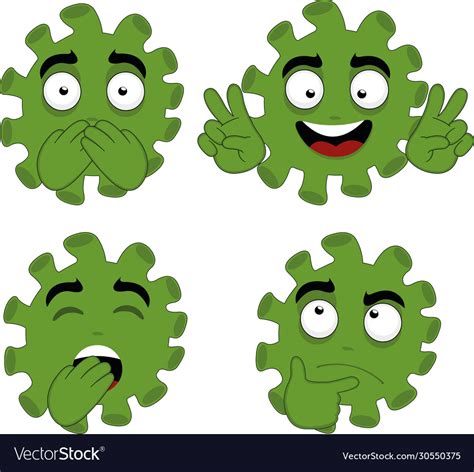 Coronavirus Emoticons Royalty Free Vector Image