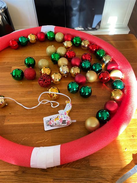 Diy Pool Noodle Christmas Wreath Once A Duckling