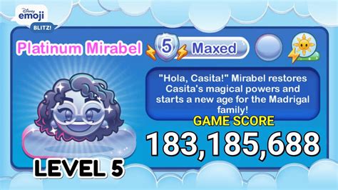 Disney Emoji Blitz Platinum Mirabel L5 Encanto Quest Pass