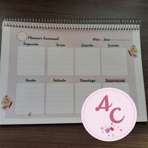 Planner Semanal De Mesa Personalizado Elo7 Produtos Especiais