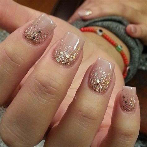 Style Me Nude Nails With Gold Glitter