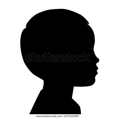 Silhouettes Child Face Outlines Baby Profile เวกเตอร์สต็อก ปลอดค่า