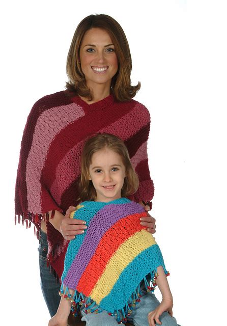 Ravelry P523 Mother Daughter Ponchos Pattern By Nancy Nehring