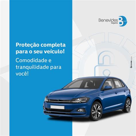 A Blue Volkswagen Car With The Words Protecto Completa Para O Seu Vert