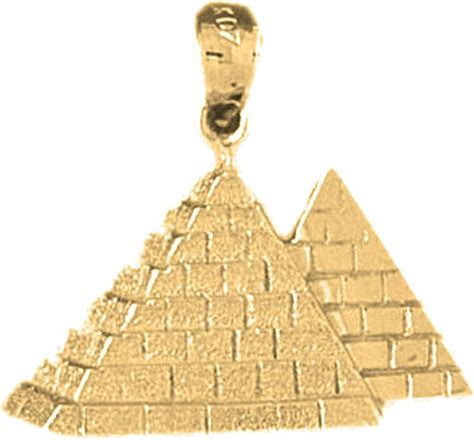 Amazon.com: Jewels Obsession 18K Pyramid Pendant | 18K Yellow Gold Pyramid Pendant, Made in USA ...