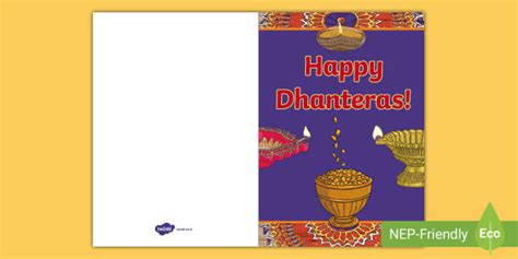 FREE Dhanteras Greeting Card Greetings Cards Twinkl