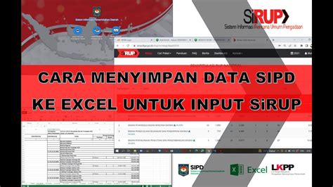 Cara Meyimpan Data Sipd Ke Excel Untuk Input Sirup Rencana Umum