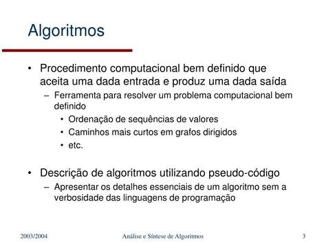 Ppt An Lise E S Ntese De Algoritmos Powerpoint Presentation Free